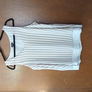Tan striped Torrid sleeveless blouse